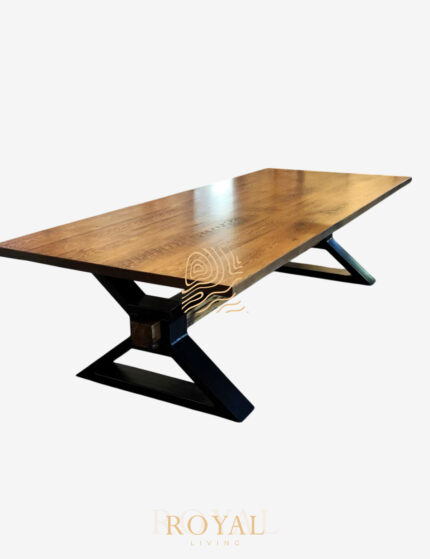 Conference Table, Gambar Meja Kantor, Harga Meja Kantor, Meja Kantor, Meja Kantor Jati, Meja Kantor Minimalis, Meja Kantor Modern, Meja Kerja, Meja Meeting, Meja Rapat,CANVA Meja Meeting Kayu Solid Trembesi Kaki X Industrial