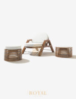 Accent Chair Outdoor, accent chair, accent chair jepara, sofa single, sofa single panjang, harga sofa single panjang, sofa single santai, sofa single mewah,SEORA Set Kursi Teras Mewah Kayu Jati