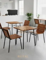Kursi Cafe Besi, Kursi Cafe Kayu, Kursi Cafe Minimalis, Kursi Cafe Outdoor, Kursi Cafe Aesthetic, Kursi Cafe Tinggi, Kursi Cafe, Furniture Cafe, Mebel Cafe, Kursi Cafe Jepara, ARCH STRIPE Set Kursi Meja Cafe Industrial