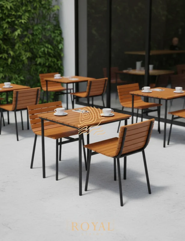 Dining Set Meja Kursi Cafe Industria Kursi Cafe Besi, Kursi Cafe Kayu, Kursi Cafe Minimalis, Kursi Cafe Outdoor, Kursi Cafe Aesthetic, Kursi Cafe Tinggi, Kursi Cafe, Furniture Cafe, Mebel Cafe, Kursi Cafe Jepara, ARCH STRIPE Set Meja Kursi Cafe Industrial