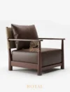 BAYEUX Sofa Santai Kulit Asli Mewah Accent Chair