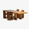 CASSINA Set Meja Makan Solid Wood Minimalis Jepara