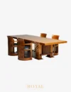 CASSINA Set Meja Makan Solid Wood Minimalis Jepara