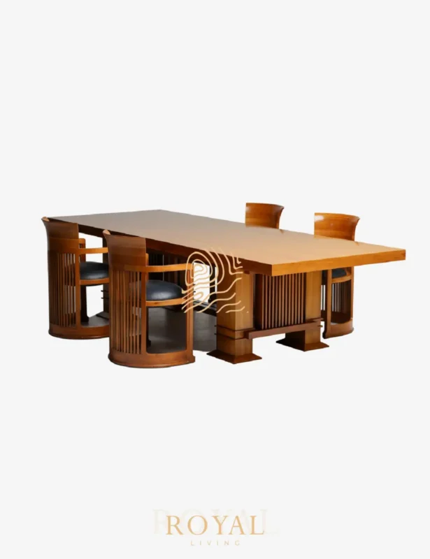 CASSINA Set Meja Makan Solid Wood Minimalis Jepara