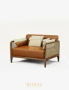 DAMAC Kursi Sofa Santai Rotan Leather Mewah