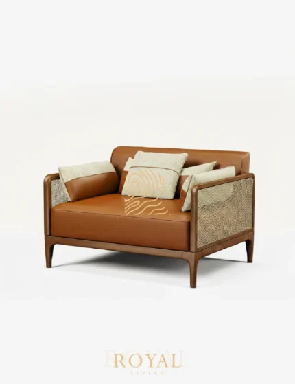 DAMAC Kursi Sofa Santai Rotan Leather Mewah