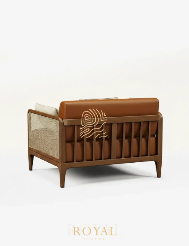 DAMAC Sofa Santai Rotan Kombinasi Dudukan Leather Mewah DAMAC Sofa Santai Rotan Kombinasi Dudukan Leather Mewah
