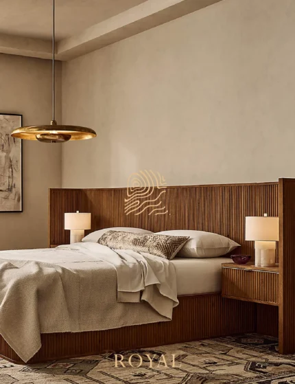 FLUTED Dipan Kayu Jati Hybrid Modern – Furniture Proyek Resort Terkini