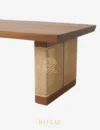 SUWAR Dining Set Kayu Solid Kaki Kombinasi Rotan