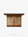 SUWAR Dining Table Kayu Solid Kaki Kombinasi Rotan