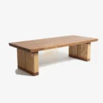 SUWAR Dining Table Kayu Solid Kombinasi Rotan Alami