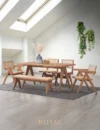 VALENTINA Dining Room Set Meja Kursi Cafe Jati