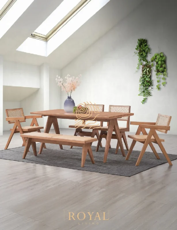 VALENTINA Dining Room Set Meja Kursi Cafe Jati