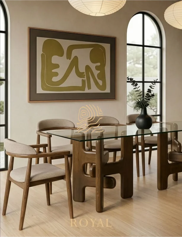VELSHI Dining Table Model Meja Makan Kaca