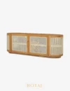 ANSON Bufet Meja TV Scandinavian Pintu Rotan