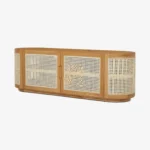 ANSON Bufet Meja TV Scandinavian Pintu Rotan