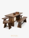 ESSTISCH Wood Slab Meja Makan Kayu Suar Utuh Minimalis