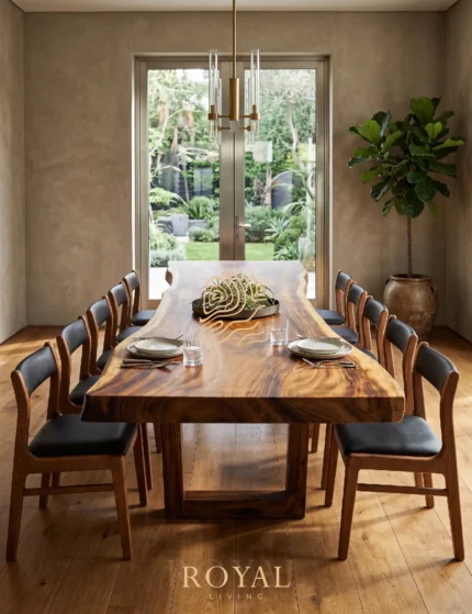 Dining Set Meja Makan Trembesi Mewah Lewood Jepara