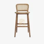 GAVI Bar Stool Kayu Jati Sandaran Rotan