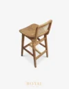 GAVI Kursi Bar Stool Kayu Jati Sandaran Rotan