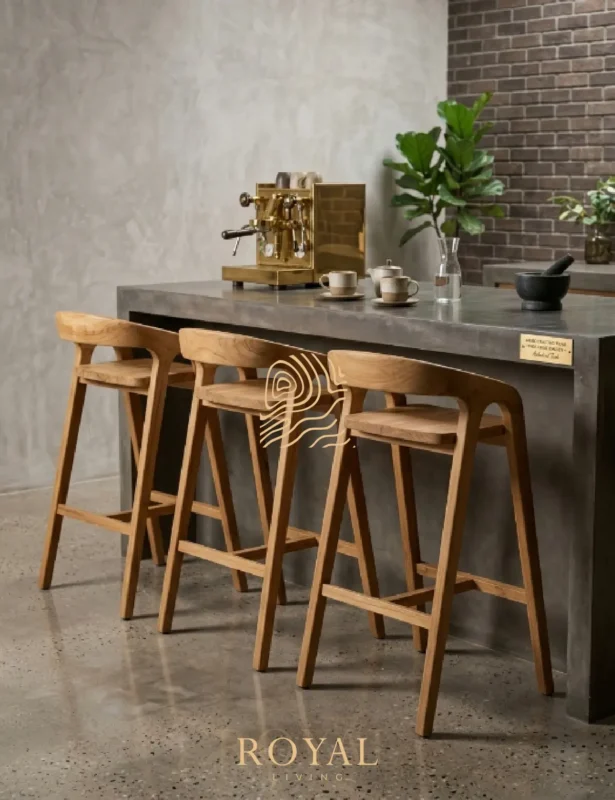 MUDE Kursi Bar Kayu Jati Jepara
